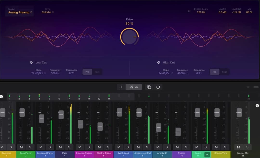 Logic Pro - Naming Tracks & Coloring Them
