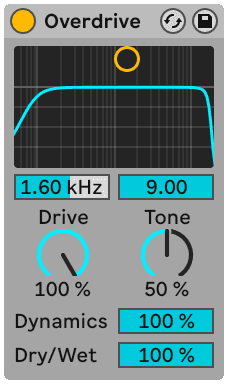 Ableton Live's Overdrive, with its band-pass filter ahead of the distortion stage