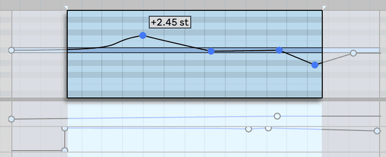 Editing a clip envelope's breakpoints over a selected range