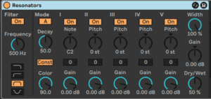 Ableton Advanced course notes - Creative Audio Effects: Resonators