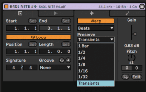 Ableton Advanced course notes - Granular: Beat Mode, Warping Using Quantized