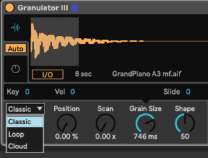 Ableton Advanced course notes - Granular: Granular Synthesis with Granulator III