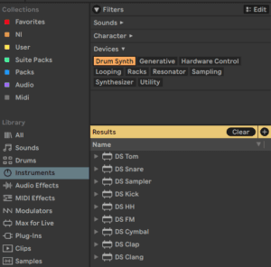 Ableton Advanced course notes - M4L Devices: M4L Drum Synths