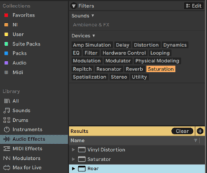 Ableton Advanced course notes - MacWav: Waveshaping with Roar: Saturation, Dist