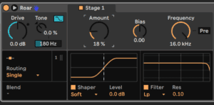 Ableton Advanced course notes - MacWav: Waveshaping with Roar: Saturation, Dist