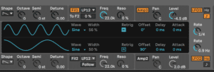 Sub: LFO, Polyphony, Unison and Glide