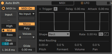 Ableton Live course notes - Auto Shift