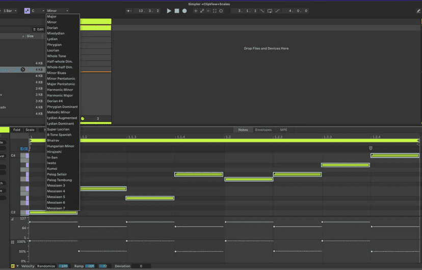 Ableton Live course notes - MIDI Recording of Melodic Instruments