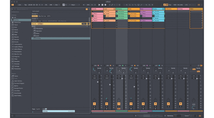 Ableton Live course notes - Session and Arrangement View, Workflow and Warping Basics
