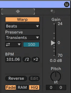 Ableton Live course notes - Warping Loops and Using the Browser