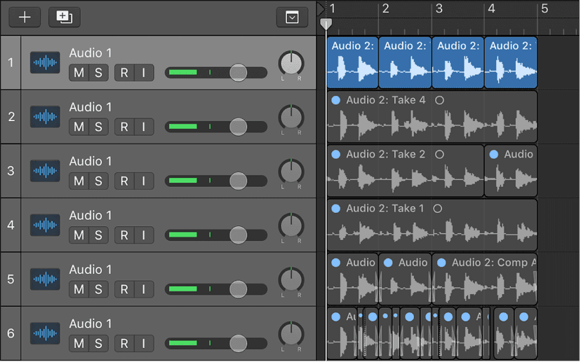 Logic Pro course notes - Comping