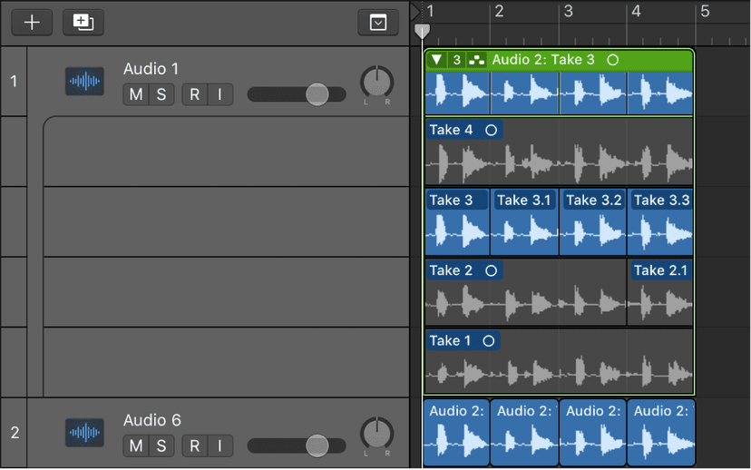 Logic Pro course notes - Comping