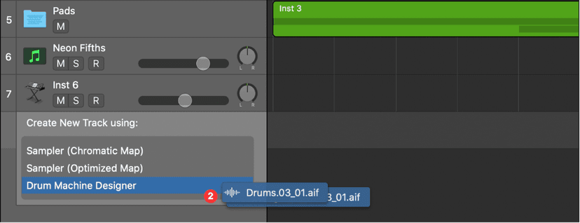 Logic Pro course notes - Create tracks in a project