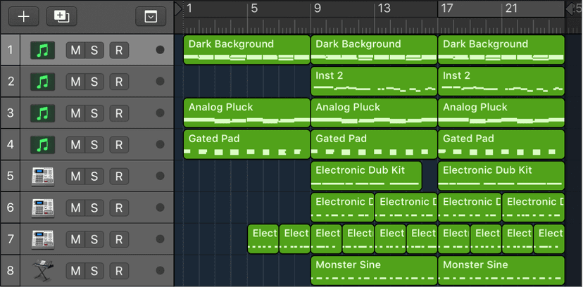 Logic Pro course notes - Folders and Track Stacks