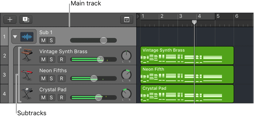Logic Pro course notes - Folders and Track Stacks