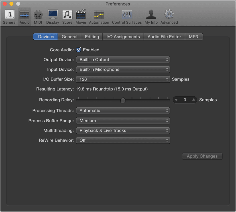 Logic Pro course notes - Recording Audio