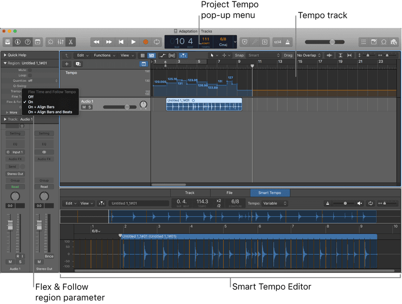 Logic Production course notes - Recording: Smart Tempo & Track Alternatives