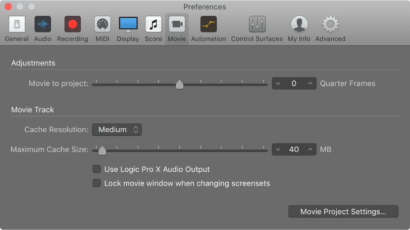 Logic Production course notes - Working with Video